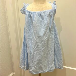Sigrid Olsen Baby Doll Textured Ruffle Shoulder 💯% Cotton Summer Dress | 4/5